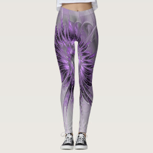 Leggings Rêve de Fleur de Lavande Moderne Abstrait Art Frac