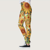 Leggings Rêve Floral, Art Fractal Moderne Abstrait Fleur (Gauche)