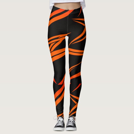 Leggings rêve| légendes de contrôle noir et orange (Devant)