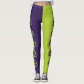 Leggings Reversi Jester déco violet et vert (Devant)