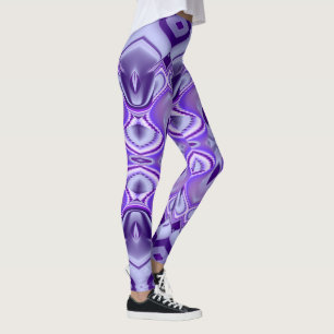 Leggings Rêves arc-en-ciel à fleurs violettes