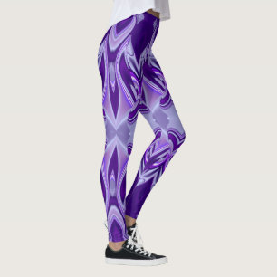 Leggings Rêves arc-en-ciel à fleurs violettes