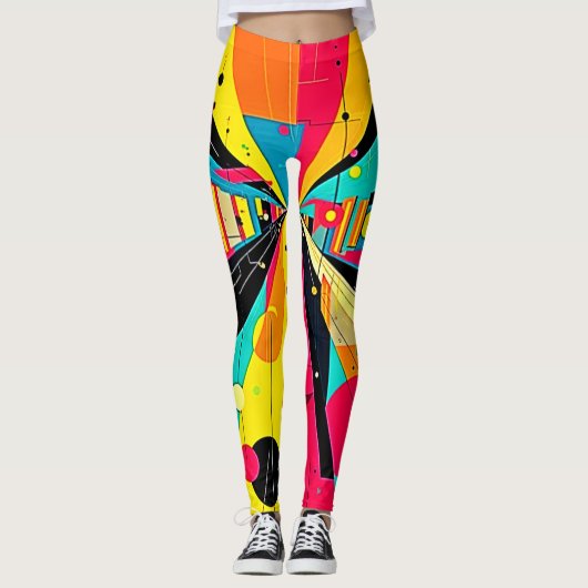 Leggings Rêves vifs : une odyssée néon (Devant)