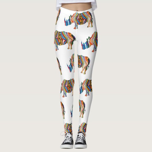Leggings Rhinoceros Psychedelic Zebra (Devant)