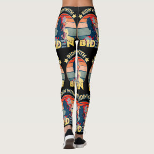 Leggings Ridin' With Biden Manger Ice Cream Retro Sunset