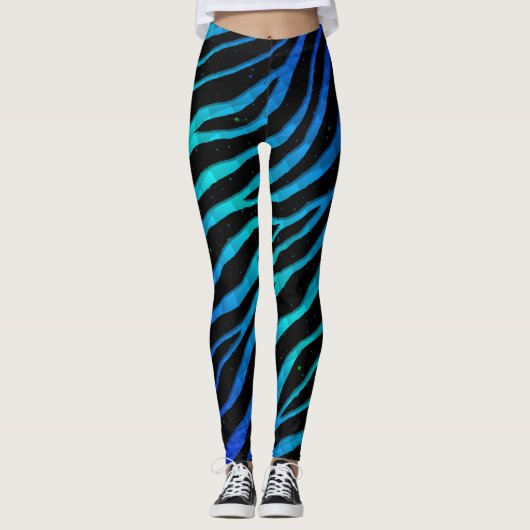 Leggings Ripped SpaceTime Stripes - Blue/cyan (Devant)