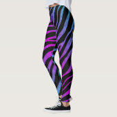 Leggings Ripped SpaceTime Stripes - cyan/rose (Gauche)