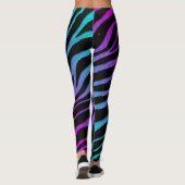 Leggings Ripped SpaceTime Stripes - cyan/rose (Dos)