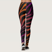 Leggings Ripped SpaceTime Stripes - orange/Purple (Dos)
