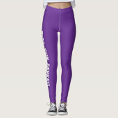 Leggings Rise Run Répéter le devis violet (Devant)