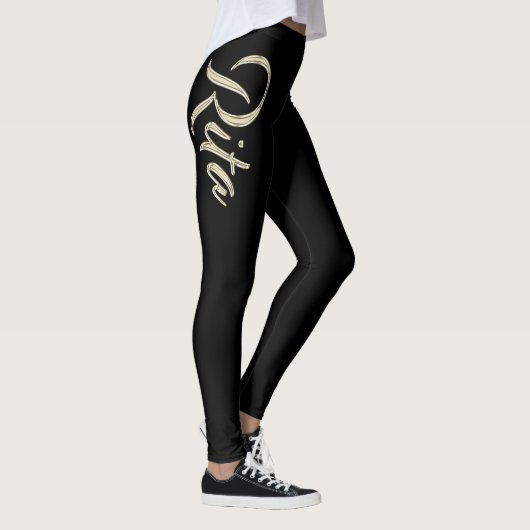 Leggings Rita écriture main dorée (Droite)