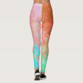 Leggings Rivière de feu Orange alcool Encre Abstraite (Dos)