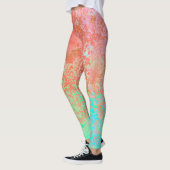 Leggings Rivière de feu Orange alcool Encre Abstraite (Gauche)