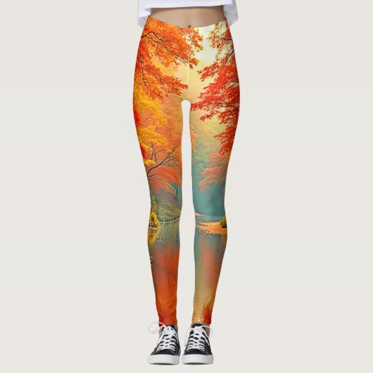Leggings Rivière forestière d'automne (Devant)