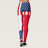 Leggings rmdesignflo55 USA Drapeau une jambe rouge (Dos)
