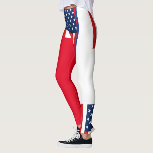 Leggings rmdesignflo55 USA Drapeau une jambe rouge (Gauche)