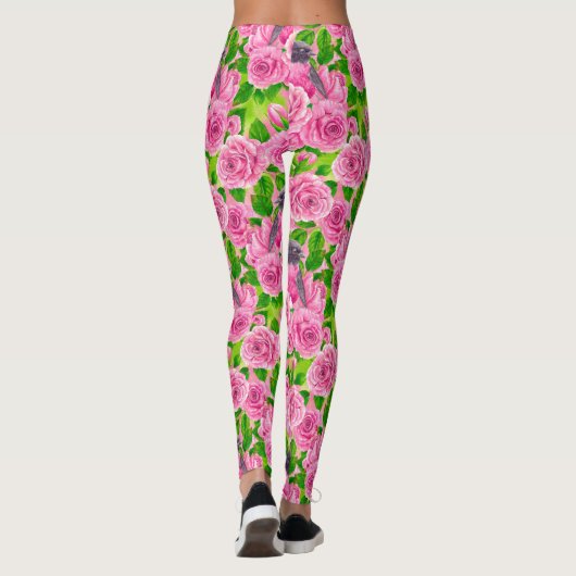 Leggings Robin rose et rose (Dos)