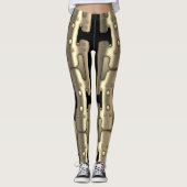 Leggings Robot Android Métallique Doré (Devant)