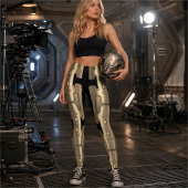 Leggings Robot Android Métallique Doré