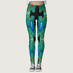 Leggings Robot futuriste Androïde mécanique coloré