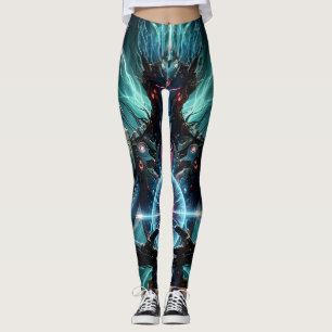 Leggings Robot Futuriste Noyau Cosmique Cyberpunk