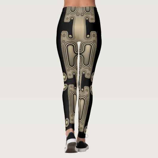 Leggings Robot futuriste Sepia mécanique Android (Dos)