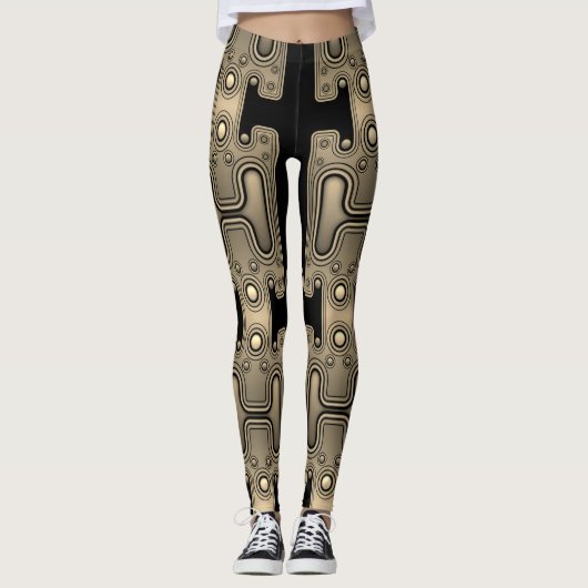 Leggings Robot futuriste Sepia mécanique Android (Devant)