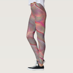 Leggings Roche numérique à l'ombre satinée, corail vivant o
