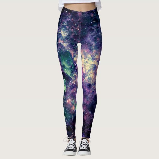 Leggings Roche spatiale cool de la galaxie violette (Devant)