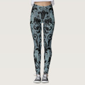 Leggings Rockstar Black Damask Green Viper Snakeskin (Devant)