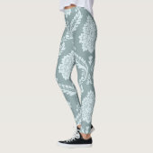 Leggings Rococo Damask Lg Pattern Duck Egg Blue+Teal (Gauche)