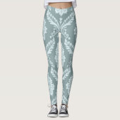 Leggings Rococo Damask Lg Pattern Duck Egg Blue+Teal (Devant)