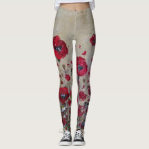 Leggings Rode papaver