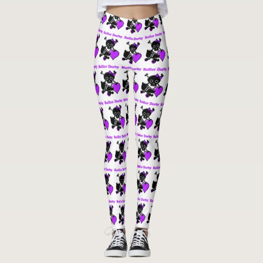 Leggings Roller Derby Heart (Violet) (Devant)