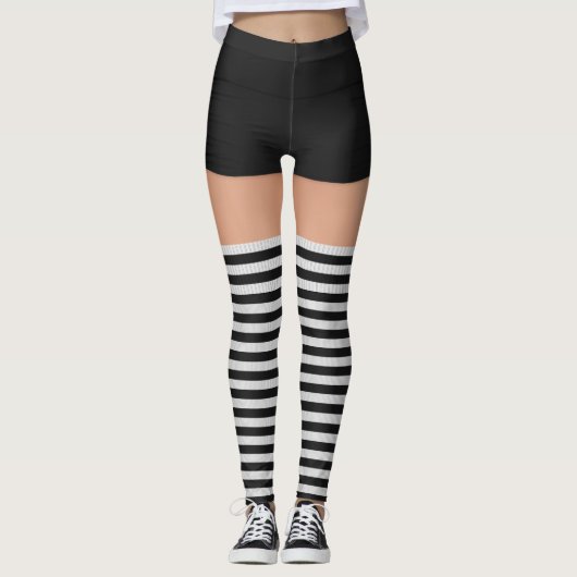 Leggings Roller Derby Nom Black Shorts Chaussettes rayées (Devant)