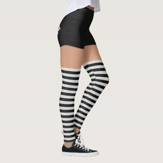 Leggings Roller Derby Nom Black Shorts Chaussettes rayées (Droite)