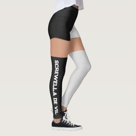 Leggings Roller Derby Red White Booty Shorts Chaussettes No (Droite)