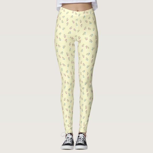 Leggings Rollerskate Pale Yellow Outline Motif de dessin (Devant)