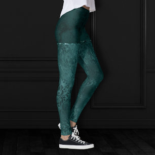 Leggings Romance Turquoise de minuit   Dark Satiny Grunge D