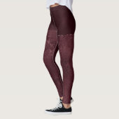 Leggings Romance Vin De Minuit | Dark Satiny Grunge Damask (Gauche)