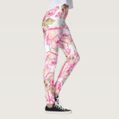 Leggings Romantic white pink yellow summer rose floral (Droite)