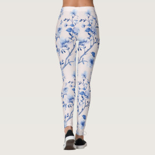 Leggings Romantique bleu bleu floral