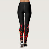 Leggings Romantique, Elégant Vintage Damask Red Goth (Dos)