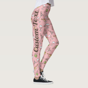 Leggings roos Wijnpatroon