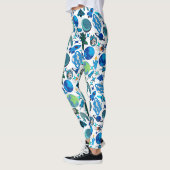 Leggings Roquettes rétro dans l'espace. BG blanc (Gauche)