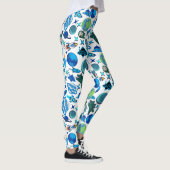 Leggings Roquettes rétro dans l'espace. BG blanc (Droite)