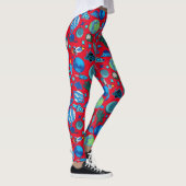 Leggings Roquettes rétro dans l'espace. BG rouge (Droite)