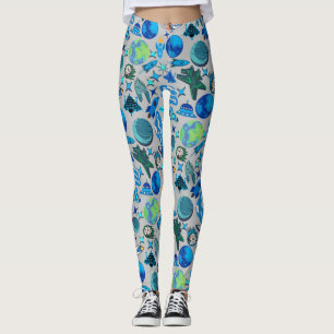 Leggings Roquettes rétro dans l'espace. L Gray BG