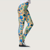 Leggings Roquettes rétro dans l'espace. L Orange BG (Droite)