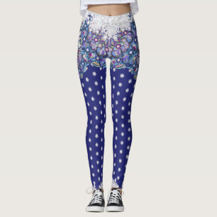 Leggings Rosace bleue et flocon de neige